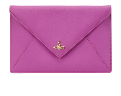 Envelope Clutch, &pound;80, Handbags, Purple, Leather, Front view